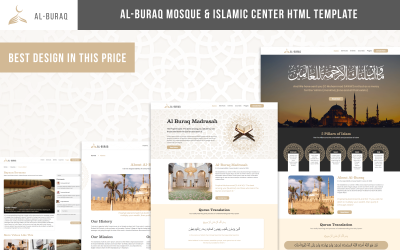 Al-Buraq – Mosque and Islamic Center HTML Template}