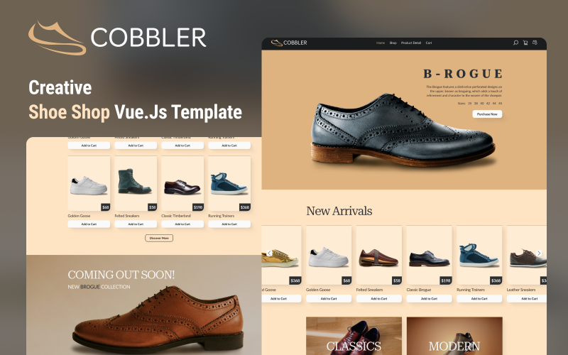 Cobbler - Perfect Shoe Store Vue Nuxt Js Website Template}