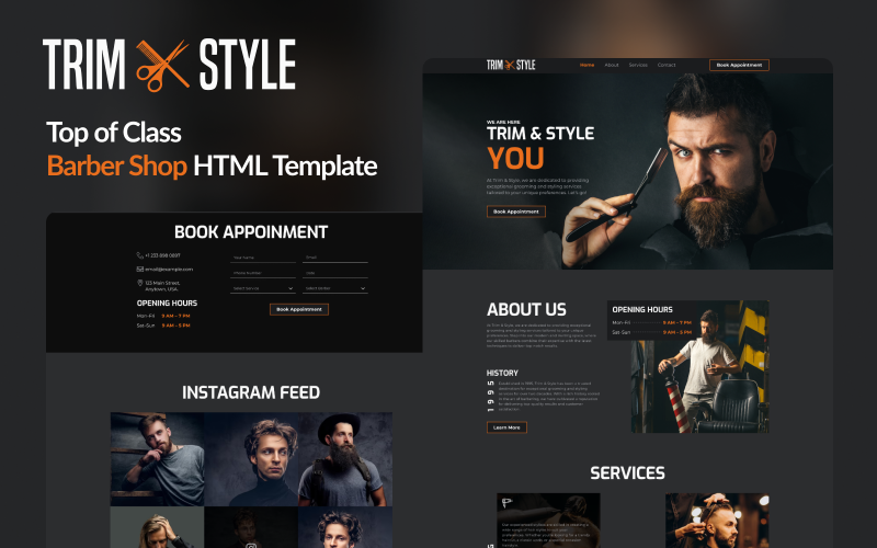 TrimStyle: Elevate Your Grooming Business with the Ultimate Barber Shop and Hair Salon HTML Template}