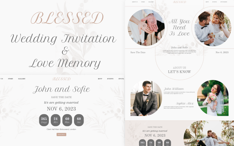 Blessed - Elegant Wedding HTML Template | Share Your Love Story}