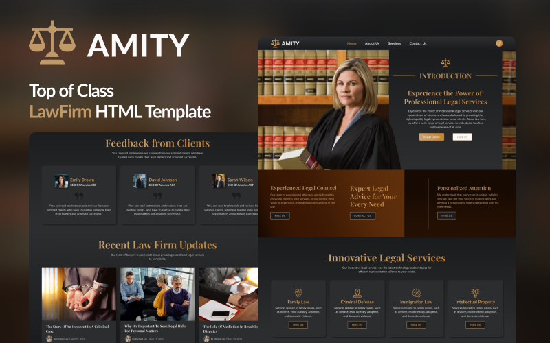 Amity: Elevate Your Legal Practice with our Responsive Law Firm HTML Template}