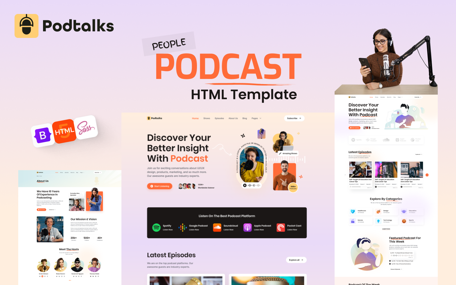 Podtalks - Premium Podcast HTML Website Template}