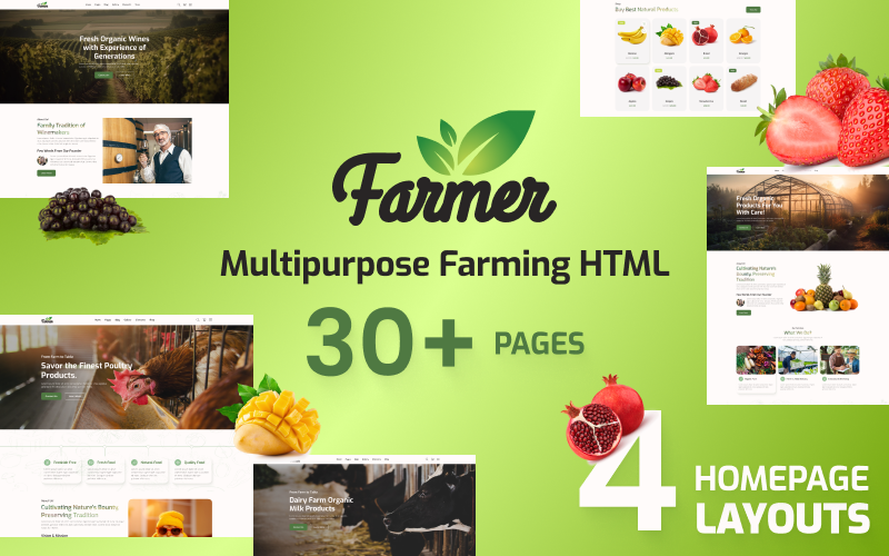 Farmer - Organic Farm HTML5 Website Template}
