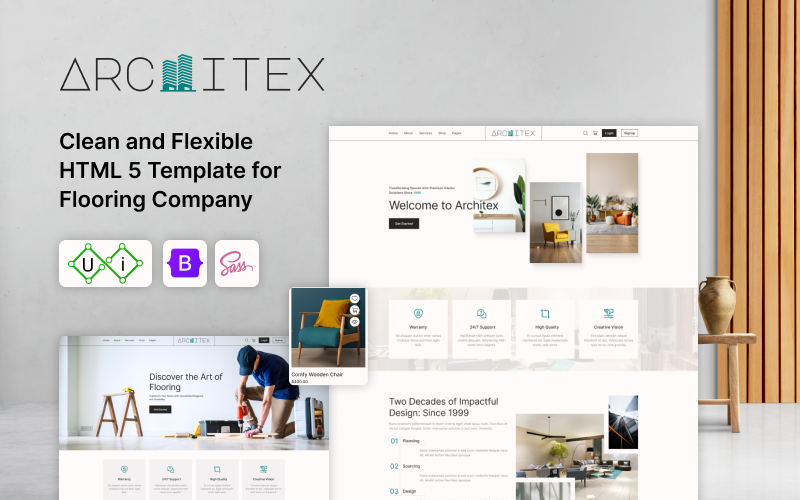 Architex - Multipage Architecture, Flooring, Interior & Exterior Company HTML Website Template}