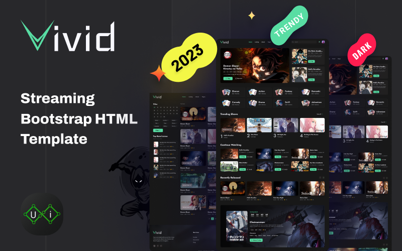 Vivid - Anime & Movies Streaming Entertainment Hub HTML Website Template}