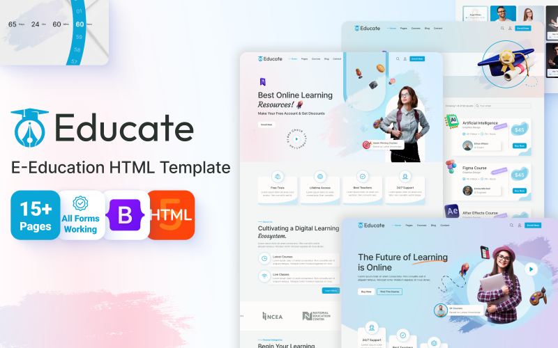 Educate - Online Education & Courses HTML Website Template}